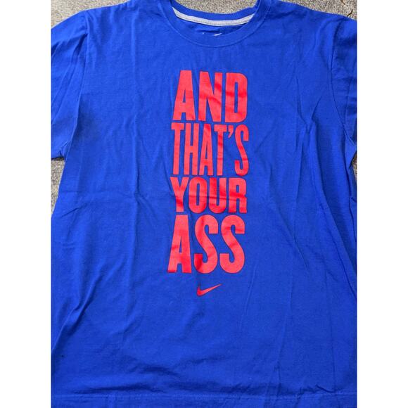 Nike regular fit men’s blue red t-shirt and that’s your ass (XL) - Picture 2 of 6